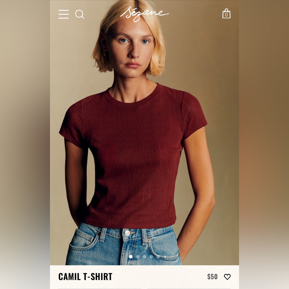 Short t-shirt, organic cotton, size s, wine-red